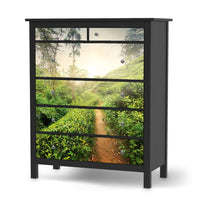 Klebefolie Green Tea Fields - IKEA Hemnes Kommode 6 Schubladen - schwarz