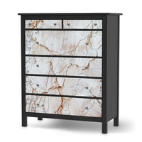 Klebefolie Marmor rosa - IKEA Hemnes Kommode 6 Schubladen - schwarz