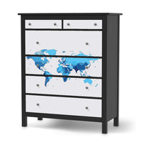 Klebefolie Politische Weltkarte - IKEA Hemnes Kommode 6 Schubladen - schwarz
