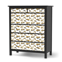 Klebefolie Working Cars - IKEA Hemnes Kommode 6 Schubladen - schwarz