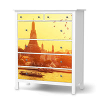 Klebefolie Bangkok Sunset - IKEA Hemnes Kommode 6 Schubladen - weiss