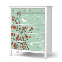 Klebefolie Blütenzauber - IKEA Hemnes Kommode 6 Schubladen - weiss