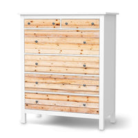 Klebefolie Bright Planks - IKEA Hemnes Kommode 6 Schubladen - weiss