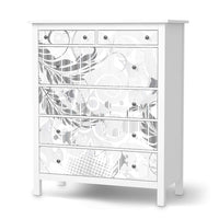 Klebefolie Florals Plain 2 - IKEA Hemnes Kommode 6 Schubladen - weiss
