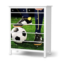 Klebefolie Fussballstar - IKEA Hemnes Kommode 6 Schubladen - weiss