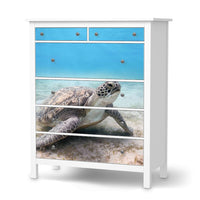 Klebefolie Green Sea Turtle - IKEA Hemnes Kommode 6 Schubladen - weiss
