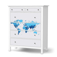Klebefolie Politische Weltkarte - IKEA Hemnes Kommode 6 Schubladen - weiss