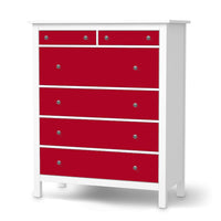 Klebefolie Rot Dark - IKEA Hemnes Kommode 6 Schubladen - weiss