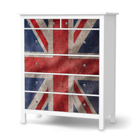 Klebefolie Union Jack - IKEA Hemnes Kommode 6 Schubladen - weiss