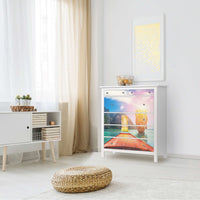 Klebefolie Blue Water Lagoon - IKEA Hemnes Kommode 6 Schubladen - Wohnzimmer