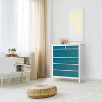 Klebefolie Türkisgrün Dark - IKEA Hemnes Kommode 6 Schubladen - Wohnzimmer