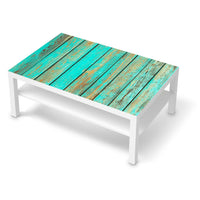 Klebefolie Wooden Aqua - IKEA Lack Tisch 118x78 cm - weiss