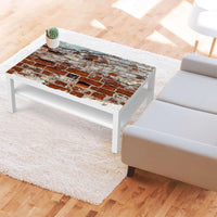 Klebefolie Backstein - IKEA Lack Tisch 118x78 cm - Wohnzimmer
