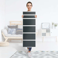 Klebefolie Blaugrau Dark - IKEA Malm Kommode 6 Schubladen (schmal) - Folie