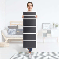 Klebefolie Grau Dark - IKEA Malm Kommode 6 Schubladen (schmal) - Folie