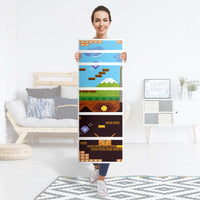Klebefolie Pixelmania - IKEA Malm Kommode 6 Schubladen (schmal) - Folie