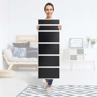 Klebefolie Schwarz - IKEA Malm Kommode 6 Schubladen (schmal) - Folie