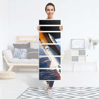 Klebefolie Space Traveller - IKEA Malm Kommode 6 Schubladen (schmal) - Folie