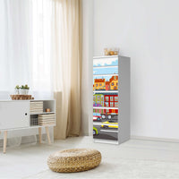 Klebefolie City Life - IKEA Malm Kommode 6 Schubladen (schmal) - Schlafzimmer