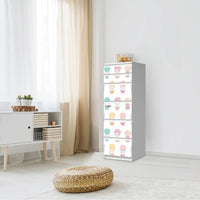 Klebefolie Flying Animals - IKEA Malm Kommode 6 Schubladen (schmal) - Schlafzimmer