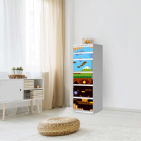 Klebefolie Pixelmania - IKEA Malm Kommode 6 Schubladen (schmal) - Schlafzimmer