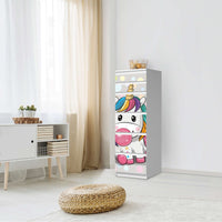 Klebefolie Rainbow das Einhorn - IKEA Malm Kommode 6 Schubladen (schmal) - Schlafzimmer