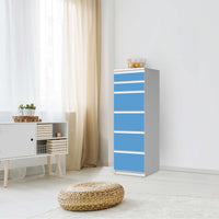 Klebefolie Blau Light - IKEA Malm Kommode 6 Schubladen (schmal) - Schlafzimmer