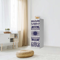 Klebefolie Blue Mandala - IKEA Malm Kommode 6 Schubladen (schmal) - Schlafzimmer