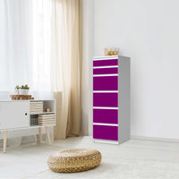 Klebefolie Flieder Dark - IKEA Malm Kommode 6 Schubladen (schmal) - Schlafzimmer