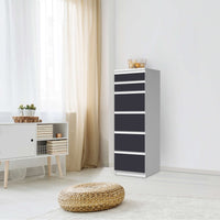 Klebefolie Grau Dark - IKEA Malm Kommode 6 Schubladen (schmal) - Schlafzimmer