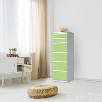 Klebefolie Hellgrün Light - IKEA Malm Kommode 6 Schubladen (schmal) - Schlafzimmer