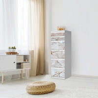Klebefolie Marmor rosa - IKEA Malm Kommode 6 Schubladen (schmal) - Schlafzimmer