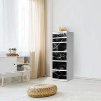 Klebefolie Marmor schwarz - IKEA Malm Kommode 6 Schubladen (schmal) - Schlafzimmer