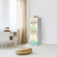 Klebefolie Melitta Pastell Geometrie - IKEA Malm Kommode 6 Schubladen (schmal) - Schlafzimmer