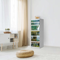 Klebefolie Rainforest - IKEA Malm Kommode 6 Schubladen (schmal) - Schlafzimmer