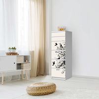 Klebefolie Tree and Birds 2 - IKEA Malm Kommode 6 Schubladen (schmal) - Schlafzimmer