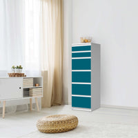 Klebefolie Türkisgrün Dark - IKEA Malm Kommode 6 Schubladen (schmal) - Schlafzimmer