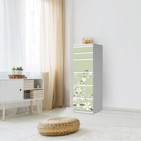 Klebefolie White Blossoms - IKEA Malm Kommode 6 Schubladen (schmal) - Schlafzimmer