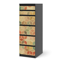 Klebefolie 3D Retro - IKEA Malm Kommode 6 Schubladen (schmal) - schwarz