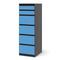 Klebefolie Blau Light - IKEA Malm Kommode 6 Schubladen (schmal) - schwarz