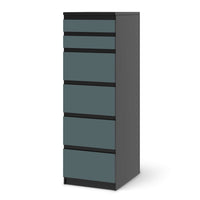 Klebefolie Blaugrau Light - IKEA Malm Kommode 6 Schubladen (schmal) - schwarz
