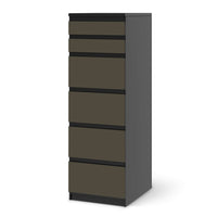 Klebefolie Braungrau Dark - IKEA Malm Kommode 6 Schubladen (schmal) - schwarz