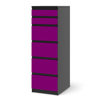 Klebefolie Flieder Dark - IKEA Malm Kommode 6 Schubladen (schmal) - schwarz