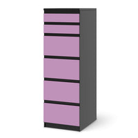 Klebefolie Flieder Light - IKEA Malm Kommode 6 Schubladen (schmal) - schwarz