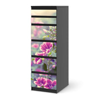Klebefolie Flower Gaze - IKEA Malm Kommode 6 Schubladen (schmal) - schwarz