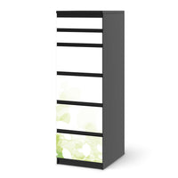 Klebefolie Flower Light - IKEA Malm Kommode 6 Schubladen (schmal) - schwarz