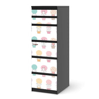 Klebefolie Flying Animals - IKEA Malm Kommode 6 Schubladen (schmal) - schwarz