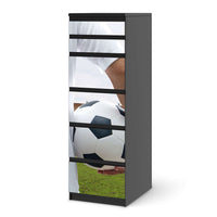 Klebefolie Footballmania - IKEA Malm Kommode 6 Schubladen (schmal) - schwarz