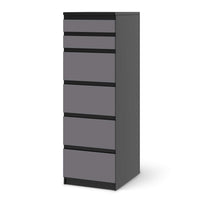 Klebefolie Grau Light - IKEA Malm Kommode 6 Schubladen (schmal) - schwarz