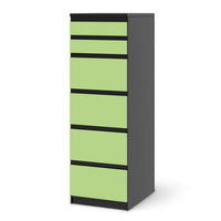 Klebefolie Hellgrün Light - IKEA Malm Kommode 6 Schubladen (schmal) - schwarz